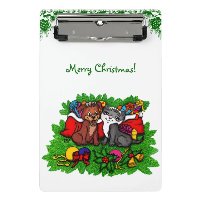 Minicarpeta De Pinza Kitty and Puppy , Happy XMas (Anverso)
