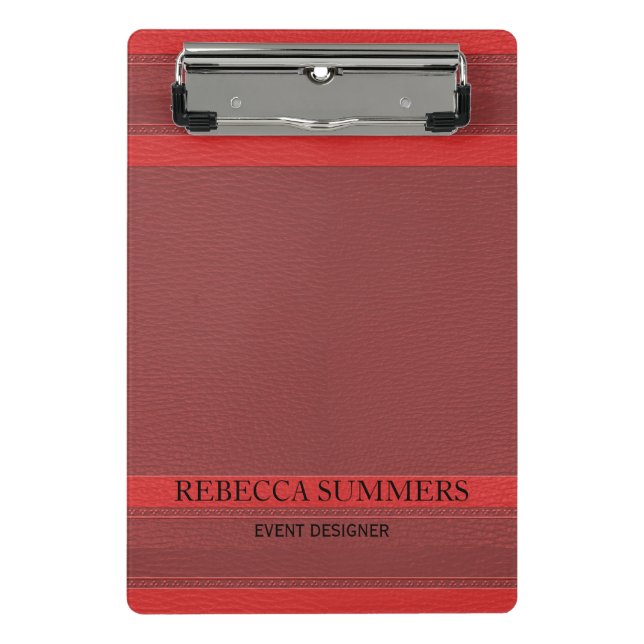 Minicarpeta De Pinza La mirada de cuero rojo de moda (Anverso)