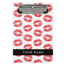 Minicarpeta De Pinza Labios rojos, besos, pintalabios, tu nombre, perso