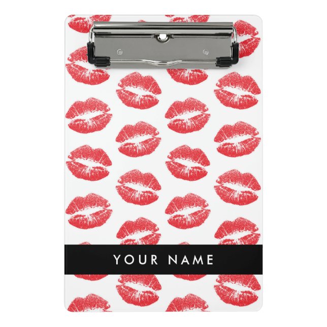 Minicarpeta De Pinza Labios rojos, besos, pintalabios, tu nombre, perso (Anverso)