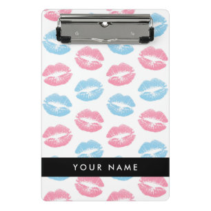 Minicarpeta De Pinza Labios rosados, labios azules, besos, tu nombre, p