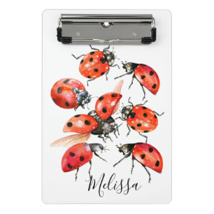 Minicarpeta De Pinza Ladybug de color rojo y negro