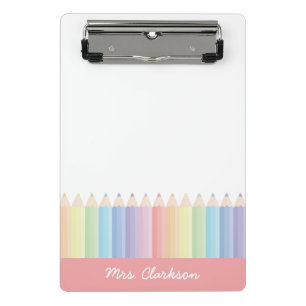 Minicarpeta De Pinza Lápices Arcoíris Personalizados para Maestros