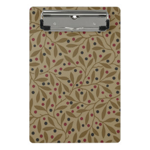 Minicarpeta De Pinza Leaf Berry Classic Colored Bonito Pattern Art