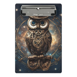 Minicarpeta De Pinza Lechuza Steampunk