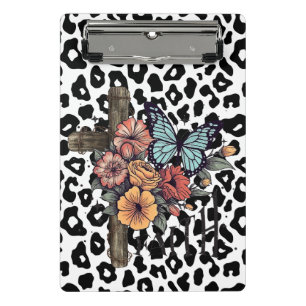 Minicarpeta De Pinza Leopardo de las Nieves Cruz, Flores y Mariposas