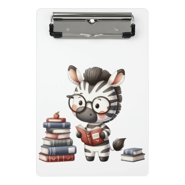 Minicarpeta De Pinza Libros de lectura de cebra. (Anverso)