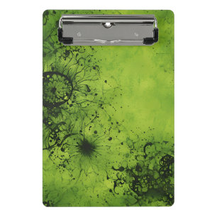 Minicarpeta De Pinza Lima Verde Grunge con Acentos Negros