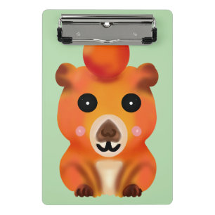 Minicarpeta De Pinza Lindo capybara difuso con naranja Arte de animal