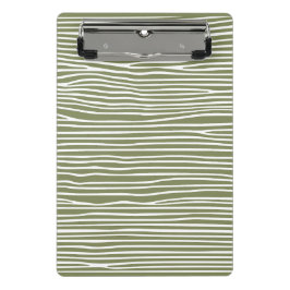 Minicarpeta De Pinza Líneas horizontales abstractas_blanco sobre verde