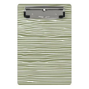Minicarpeta De Pinza Líneas horizontales abstractas_blanco sobre verde