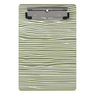 Minicarpeta De Pinza Líneas horizontales abstractas_blanco sobre verde