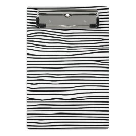 Minicarpeta De Pinza Líneas horizontales abstractas_negro