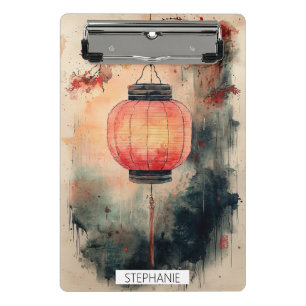 Minicarpeta De Pinza Linterna de Otoño Sumi-E Acuarela