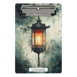 Minicarpeta De Pinza Linterna iluminada por la luna Sumi-E Acuarela (3)