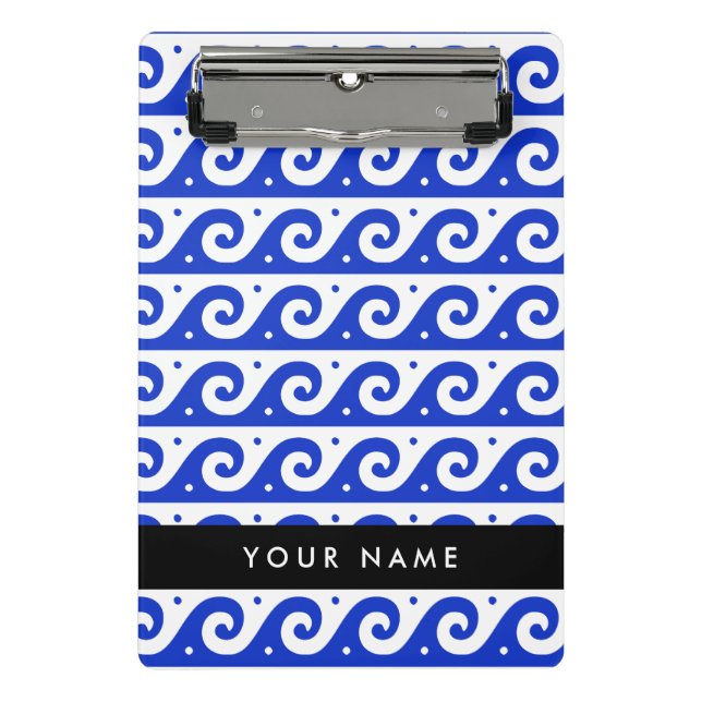 Minicarpeta De Pinza Llave de malandrina griega, llave de ola, azul, tu (Anverso)