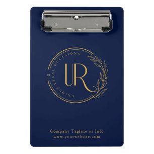 Minicarpeta De Pinza logotipo comercial Marina corporativa Azul moderno