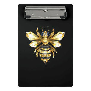 Minicarpeta De Pinza Logotipo de Relieve metalizado dorado falso poligo