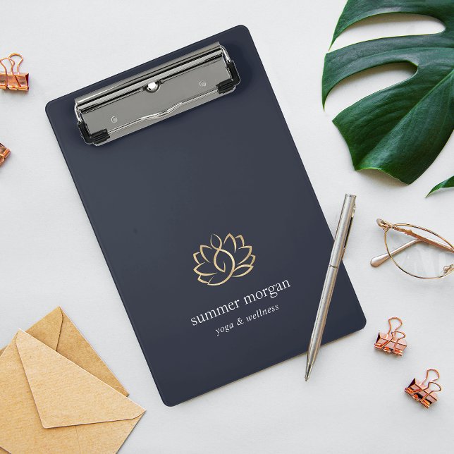 Minicarpeta De Pinza Logotipo Navy & Gold Lotus (Subido por el creador)