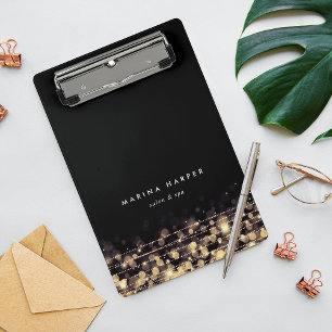 Minicarpeta De Pinza Luces doradas personalizadas