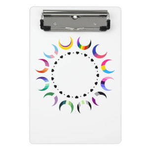 Minicarpeta De Pinza Luna de Orgullo Creciente y Corazón Negro