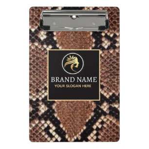 Minicarpeta De Pinza Luxury Beauty Salon Brand Brown Snake Skin
