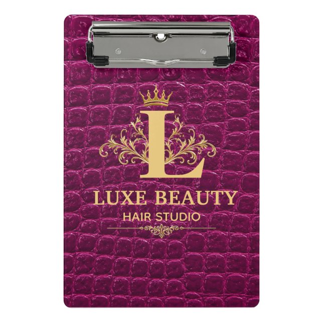 Minicarpeta De Pinza Luxury Crocodile Leather Monogram Gold Initial  (Anverso)