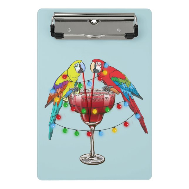 Minicarpeta De Pinza Macaws tropicales bebiendo vino (Anverso)