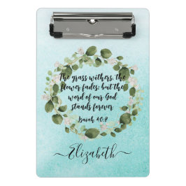 Minicarpeta De Pinza Maduro de hierba Biblia Verse la acuarela Eucalypt