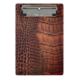 Minicarpeta De Pinza Mahogany Alligator Classic Reptile Leather (Faux)