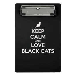 Minicarpeta De Pinza Mantener la calma y amar a los gatos negros