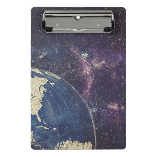 Minicarpeta De Pinza Mapa celeste vintage del mundo
