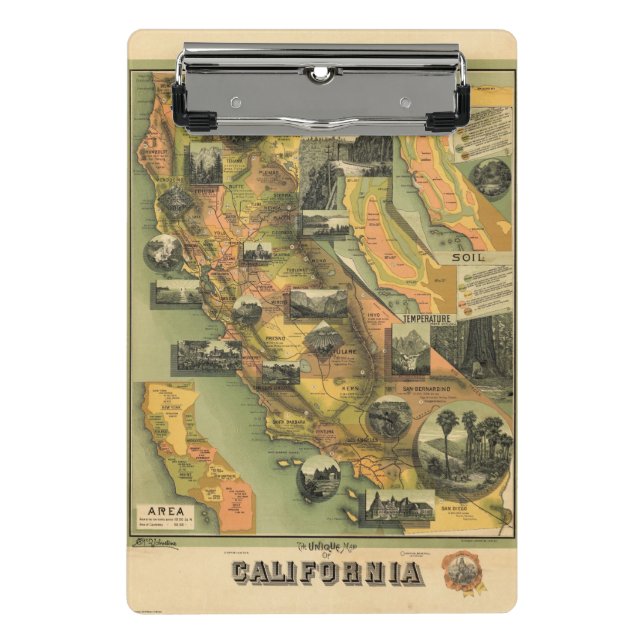 Minicarpeta De Pinza Mapa de California (Anverso)