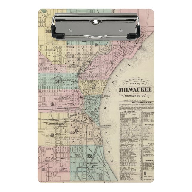 Minicarpeta De Pinza Mapa de la ciudad de Milwaukee, Milwaukee Co (Anverso)