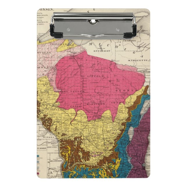 Minicarpeta De Pinza Mapa geológico de Wisconsin (Anverso)