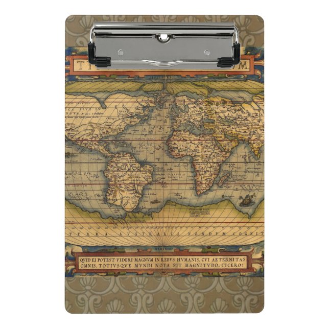 Minicarpeta De Pinza Mapa Mundial Viaje Antiguo Ortelius Europa (Anverso)