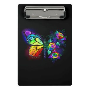 Minicarpeta De Pinza Mariposa florida arcoiris