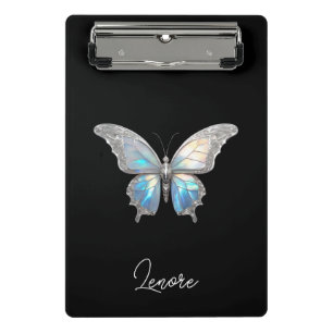 Minicarpeta De Pinza Mariposa jewel Opal y plata