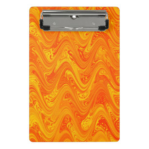 Minicarpeta De Pinza Marmoleado Naranja Amarillo Rojo Patrón