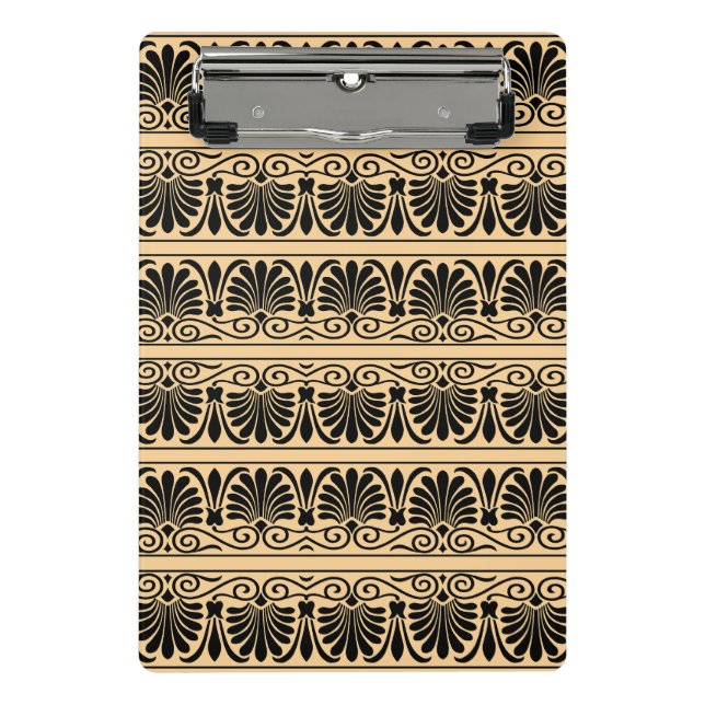 Minicarpeta De Pinza Marrón del patrón árabe del Mediterráneo griego (Anverso)