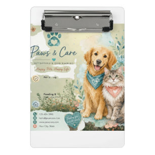 Minicarpeta De Pinza Mascotas, Cuidador de Gatos y Perros y Paseador 