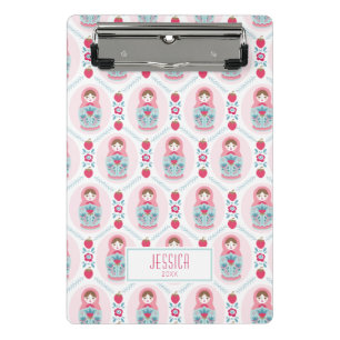 Minicarpeta De Pinza Matryoshka rosa dulce de nidificación