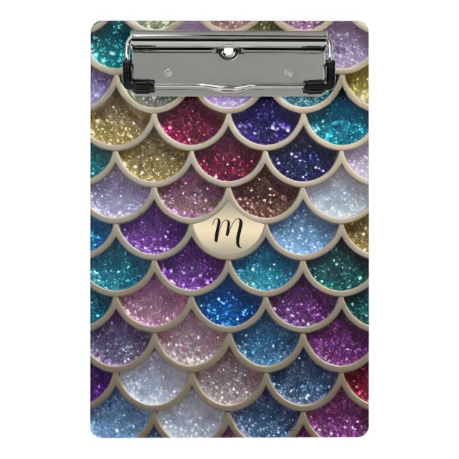 Minicarpeta De Pinza Mermaid Glam Purpurina Scales (Anverso)