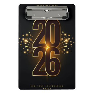 Minicarpeta De Pinza Mini Clipboard-Happy New Year 2026 