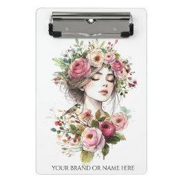 Minicarpeta De Pinza Mini Clipboard Women with Roses-Wreath