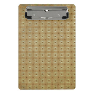Minicarpeta De Pinza Mini Portapapeles, Acorn Brown Boho Grunge Pattern