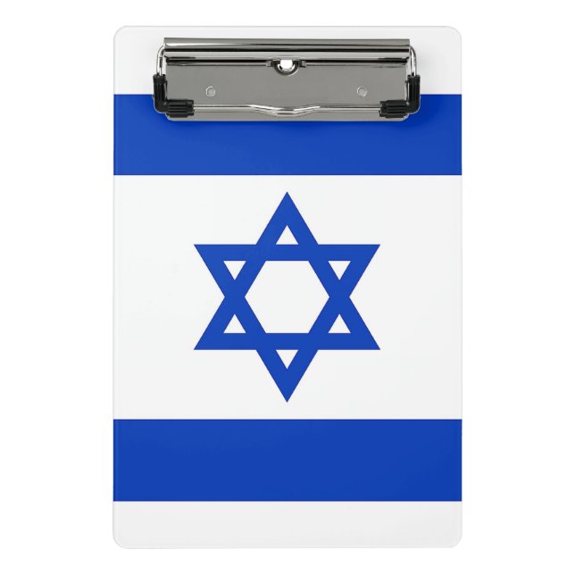 Minicarpeta De Pinza Miniportapapeles con bandera de Israel (Anverso)