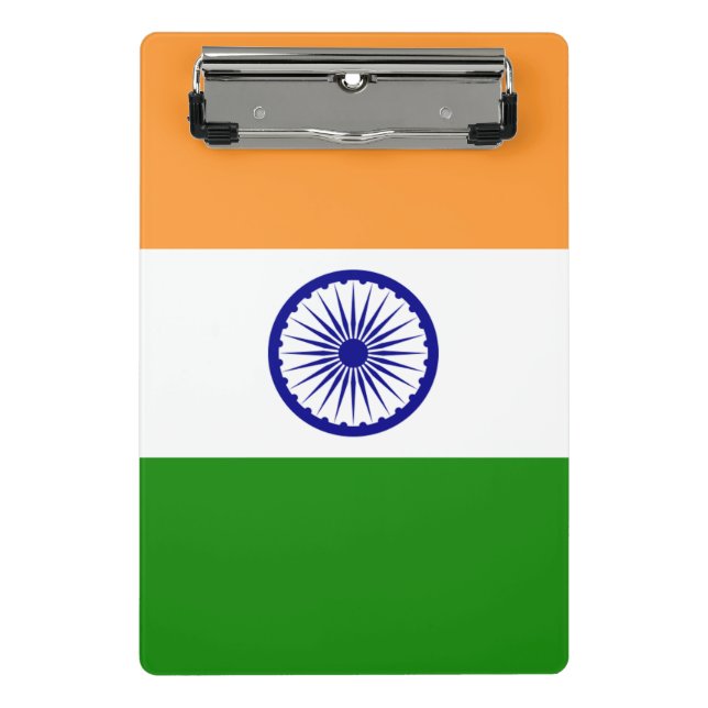 Minicarpeta De Pinza Miniportapapeles con bandera de la India (Anverso)