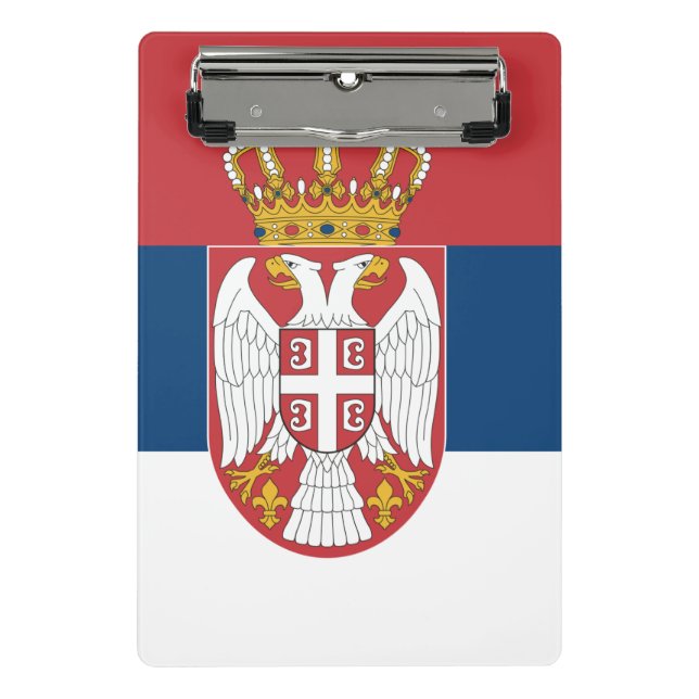 Minicarpeta De Pinza Miniportapapeles con bandera de Serbia (Anverso)