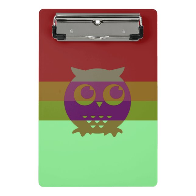 Minicarpeta De Pinza Miniportapapeles de búho abstracto (Anverso)